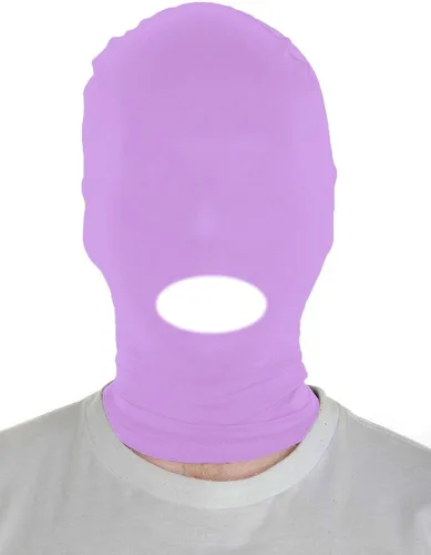 Vista 5 de Sheface Máscara con capucha de boca abierta de elastano para hombre y mujer, disfraz de cosplay de Halloween Negro