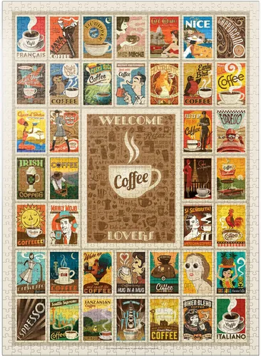 Vista 10 de MyPuzzle Coffee Collection: Impresión Multi-Imagen, Póster Vintage - Rompecabezas Premium de 100 Piezas para Adultos