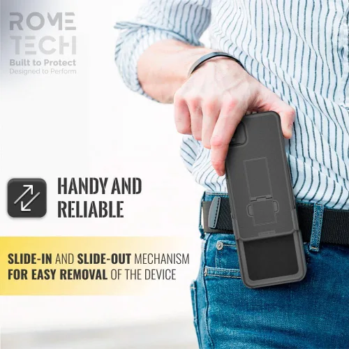 Vista 6 de Diseñada para iPhone 14 Plus - Funda con clip para cinturón y funda tipo pistolera - Funda protectora con soporte para teléfono - Negro (Puntos)