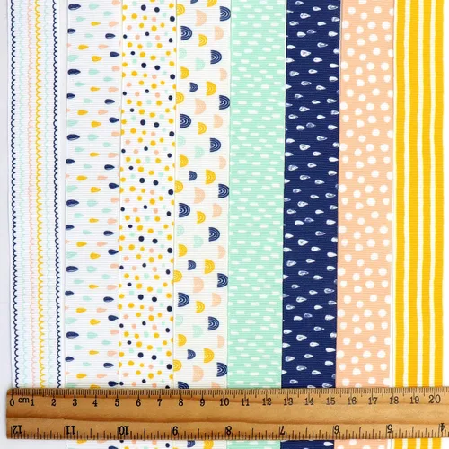 Vista 5 de David accessories Cinta de grogrén de gota de agua de 1 pulgada de ancho x 40 yardas en total, 8 rollos de 5 yardas para bricolaje hecha a mano