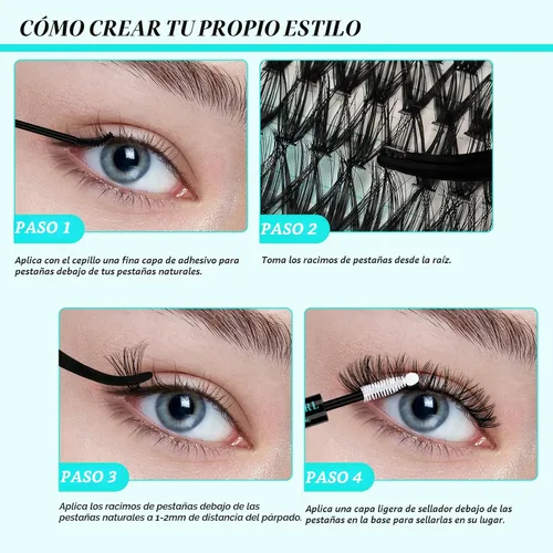 Vista 8 de AMZGIRL Lash Kit de racimos de 320 unidades, extensiones de pestañas