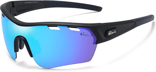 Vista 11 de Bevi Lentes de sol deportivos polarizados TR90, marco duradero y ultraligero para hombres y mujeres, béisbol, correr, ciclismo, golf