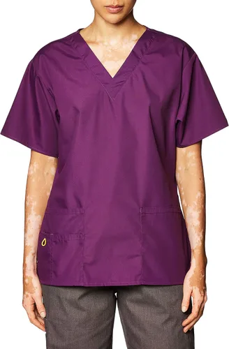 Vista 14 de Wink Origins Bravo-Women's V-Neck Scrub Top Negro