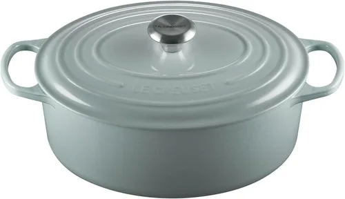 Vista 41 de Le Creuset - Olla holandés redonda con tapa de cocina, hecha de hierro fundido esmaltado, 6.75 cuartos de galón, color alcachofa, colección signature