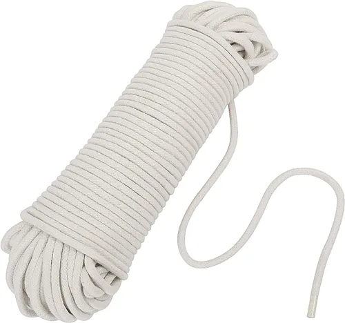 Vista 7 de KEILEOHO Cuerda de algodón natural de 1/4 de pulgada, 164 pies de longitud, cuerda blanca para manualidades, hilo de tejer, cuerda resistente