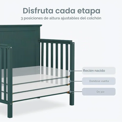 Vista 5 de Dream On Me Ava - Mini cuna convertible 4 en 1, color verde oliva