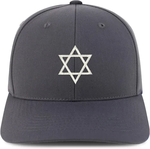 Vista 10 de Trendy Apparel Shop Gorra de béisbol bordada con símbolo de la estrella de David judía Negro