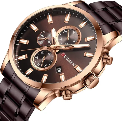 Vista 5 de CURREN Reloj para hombre de acero inoxidable cronógrafo de cuarzo para hombre reloj deportivo fecha Relogio Masculino reloj Hombr Plateado blanco
