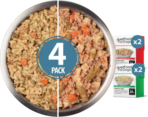 Vista 22 de JustFoodForDogs Pantry Fresh - Paquete variado de comida húmeda para perros, comida completa o complemento alimenticio para perros, recetas