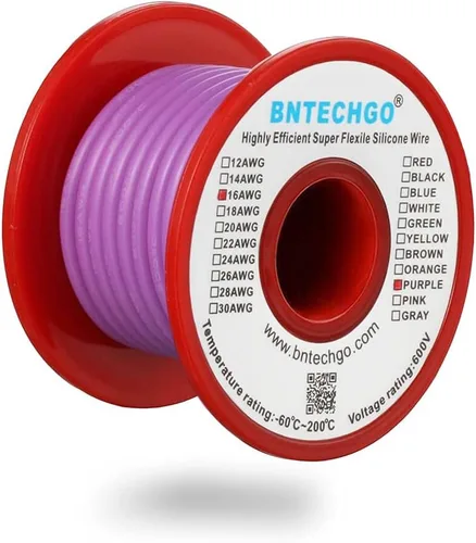 Vista 48 de BNTECHGO Alambre de silicona de calibre 16 rojo y negro cada 25 pies 2 Alambre de silicona calibre 16 rojo y negro