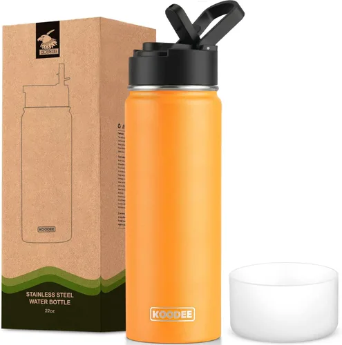 Vista 72 de koodee Botella de agua para niños, botella de agua de acero inoxidable de 12 onzas con aislamiento al vacío para la escuela, botella de agua de boca