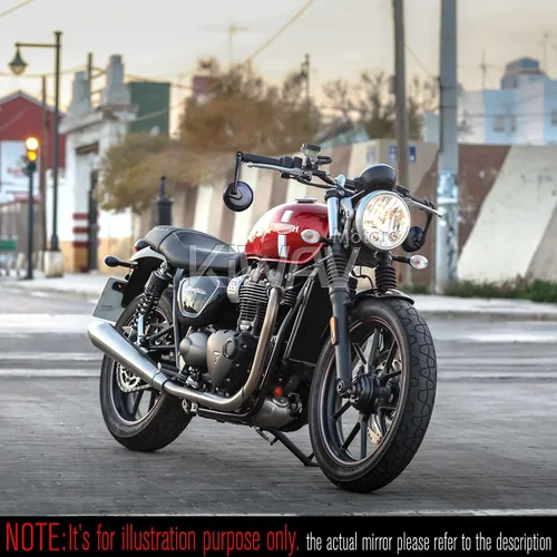 Vista 2 de KiWAV Espejos de extremo de barra de motocicleta retro negro compatible con manillar roscado M6