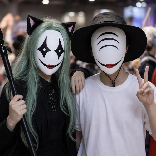 Vista 5 de 5 Packs Cosplay Mask, DIY White Mask for Halloween Cosplay