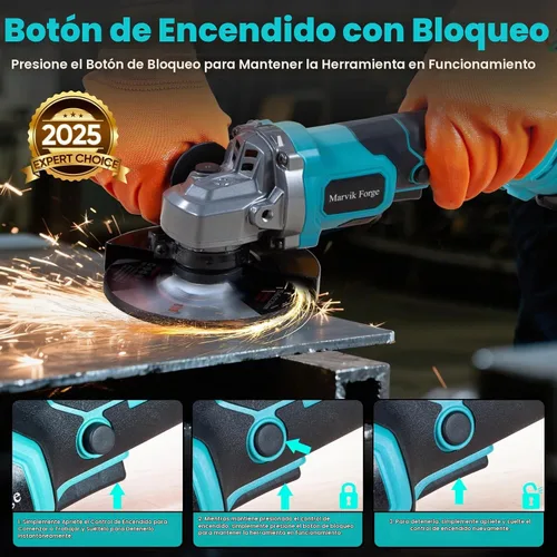 Vista 7 de Kit de amoladora angular inalámbrica de 4.5 pulgadas compatible con batería Makita de 18 V
