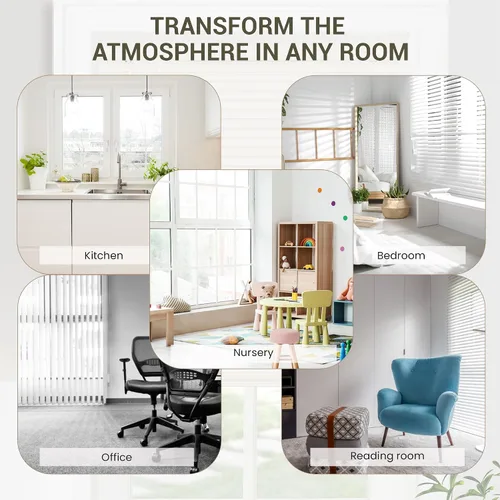Vista 8 de PowerSellerUSA Persianas de Ventana sin Cordón, Privacidad y Filtrado de Luz, Lamas de Vinilo Minipersiana de 1", Tratamiento de Ventana Anti-UV, Se