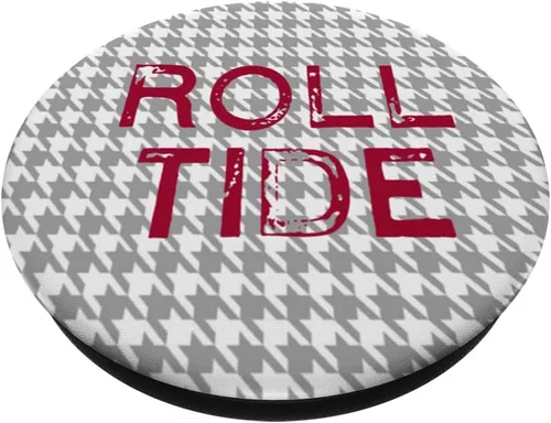 Vista 2 de PopSockets PopGrip intercambiables con inicial/monograma de pata de gallo desgastada Carmesí "ROLL TIDE
