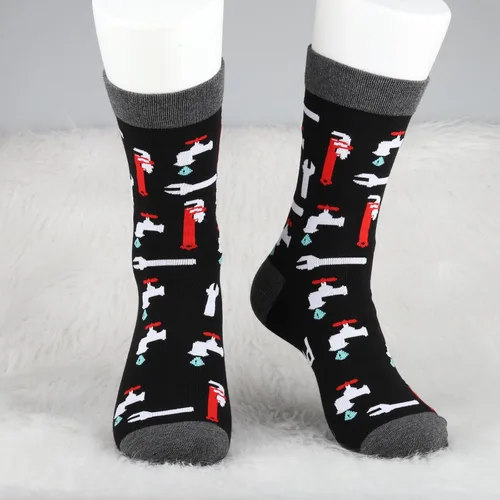 Vista 4 de MBMSO Calcetines de fontanería, 2 pares de calcetines de fontanero, divertido regalo de fontanero para hombres, regalo de plomero maestro