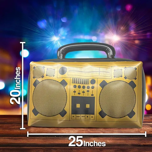 Vista 3 de Boombox inflable grande Caja inflable Caja de auge de hip hop de los años 80 Boombox de la vieja escuela Estéreo inflable de los años 90