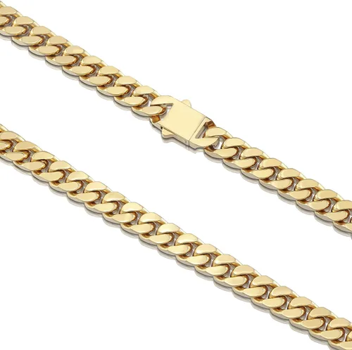 Vista 7 de GUQILA Cadena de eslabones cubanos para hombre, acero inoxidable, chapado en oro de 18 quilates, collar de cadena cubana de Miami, plata hip-hop