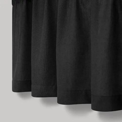 Vista 4 de Pitalk - Cenefa de ventana de lino negro para cocina, bolsillo para barra de 3 pulgadas, semitransparente, estilo bohemio moderno de granja, cenefa