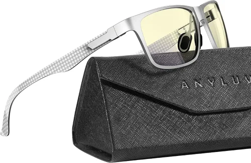 Vista 13 de ANYLUV Blue Light Glasses Men, Relieve Eyestrain and Eye Protection, Al-Mg Metal Computer Blue Light Blocking Glasses