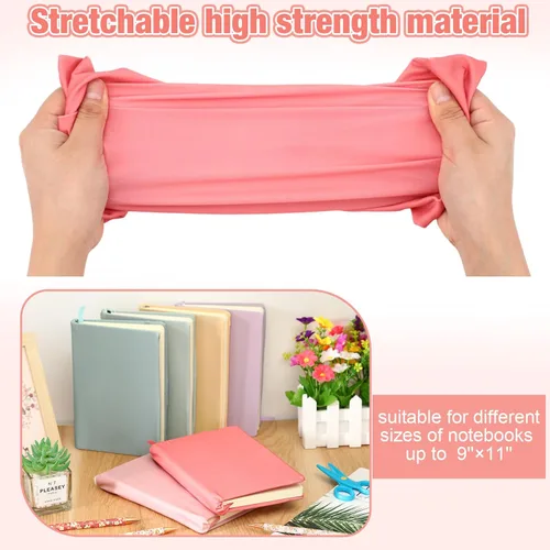 Vista 3 de PerKoop 12 fundas gigantes para libros, de tela elástica, protector de libros escolares, reutilizable, lavable, protector para la mayoría de libros