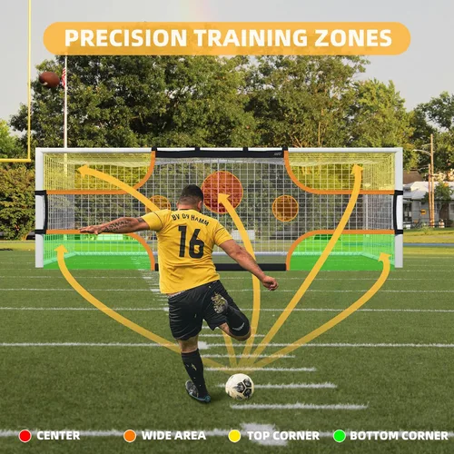 Vista 3 de MR Soccer Goal Target Sheet, Field Net, Professional Shooting Practice Aid