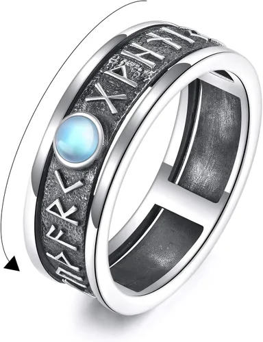 Vista 19 de POPLYKE Anillos giratorios giratorios de plata de ley para mujeres y hombres, para aliviar la preocupación y el estrés, regalo ankh