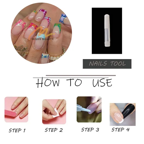 Vista 6 de MISUD Uñas Postizas Cortas Cuadradas - Uñas con Pegamento de Verano Colorido, Diseño de Arcoíris de Cocodrilo Acrílicas 24 piezas