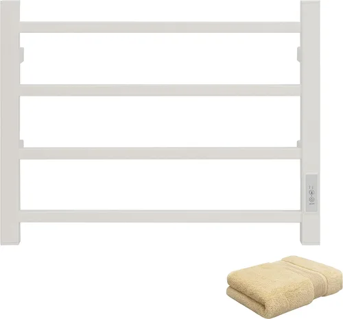 Vista 18 de KEG Calentador de toallas montado en la pared con temporizador incorporado 4 barras de acero inoxidable eléctrico calentado toallero para baño