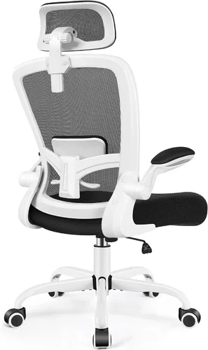 Vista 16 de FelixKing Silla de Oficina, Silla de Escritorio con Soporte Lumbar Ajustable, Silla de Computadora Ergonómica con Respaldo Alto y Respaldo de Negro
