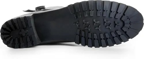 Vista 7 de Botas de tobillo para mujer, a media pantorrilla, tacón bajo, botines para mujer, botas con hebilla y correa con cremallera, moda 'Juanita