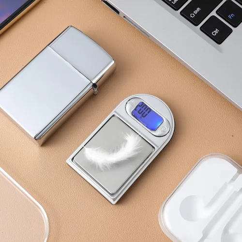 Vista 9 de IMIKEYA Mini báscula digital de bolsillo de 200/0.00 oz, báscula de joyería en forma más ligera, de acero inoxidable con batería con pantalla LCD