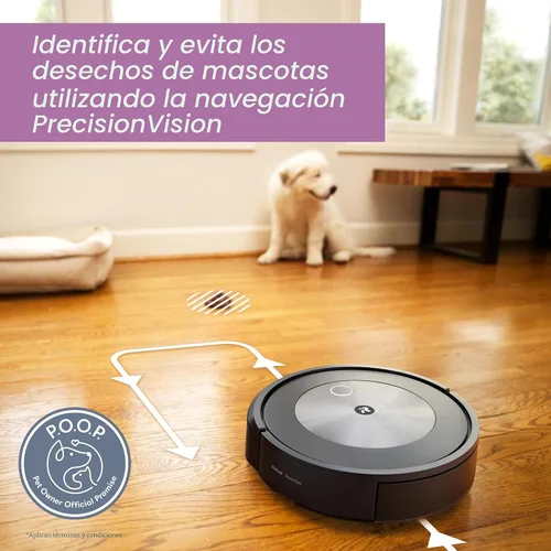 Vista 3 de iRobot Roomba j7+ (7550) Robot aspirador con vaciado automático – Utiliza la navegación PrecisionVision para identificar y evitar objetos como