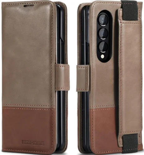 Vista 32 de KEZiHOME Funda tipo cartera de piel auténtica para Samsung Galaxy Z Fold 6 Negro