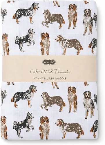 Vista 15 de Mud Pie Manta para Bebé con Diseño de Raza de Perro, Corgi, 47" x 47