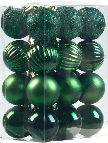 Vista 57 de Emopeak - Juego de 24 esferas navideñas, ornamentos irrompibles, 4 estilos, decoración colgante para árbol de Navidad, boda o fiesta