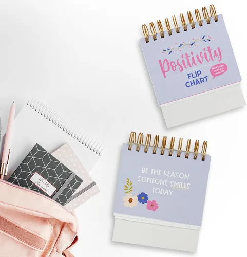 Vista 5 de Regalos inspiradores para mujeres, calendario de escritorio motivacional, calendario de escritorio con afirmaciones positivas diarias y citas Azul