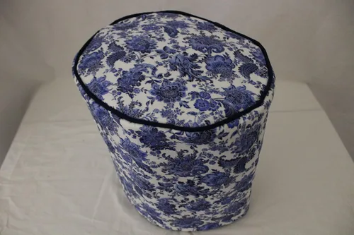 Vista 8 de Funda de algodón para olla de cocción lenta (8 cuartos de galón, ovalada azul floral)