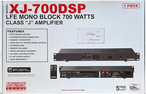 Vista 7 de EARTHQUAKE Sound XJ-700DSP LFE Class J 700W Amplificador de subwoofer con aplicación integrada controlada DSP