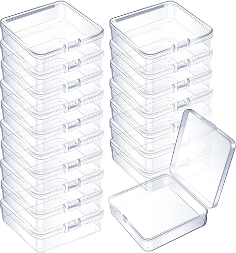 Vista 31 de 6 piezas de mini contenedores de almacenamiento de cuentas de plástico transparente para recolectar artículos pequeños, cuentas, joyas, tarjetas