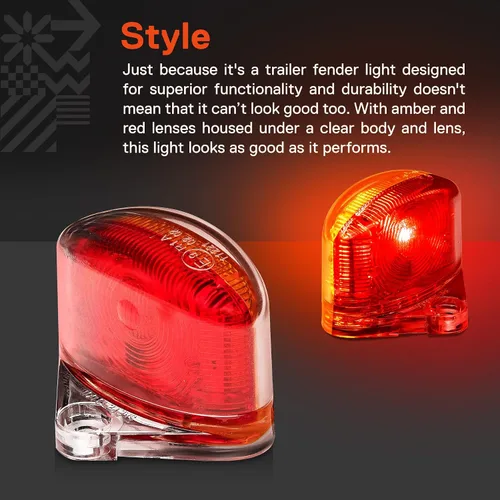 Vista 5 de TRUE MODS 2 piezas Mini Luz LED Ámbar + Roja para Parachoques de Remolque [Cumple DOT] [SAE P2] [Impermeable IP67] Luz de Marcador de Gálibo