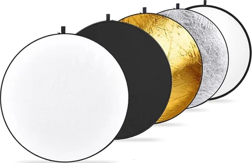 Vista 8 de NEEWER Reflector de luz de 12"/30cm Difusor de luz 5 en 1 Plegable Multi Disco con bolsa - Translúcido, plateado, dorado, blanco y negro