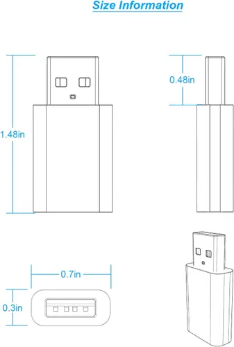 Vista 6 de LMUBOY Adaptador USB a USB-C, compatible con Apple MagSafe Watch 7/8/9/10/SE/Ultra, adaptador tipo C hembra a USB macho para iPhone 16 15 14 13 12