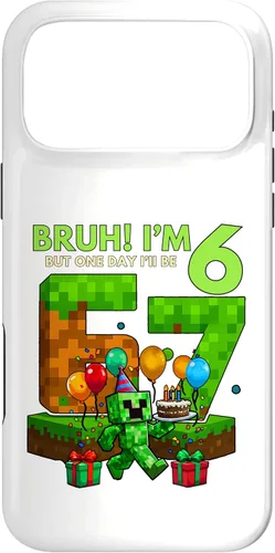 Vista 22 de Bruh I'm 6 But One-Day I'll Be 67 Retro 6th Birthday Kids Case for iPhone 17