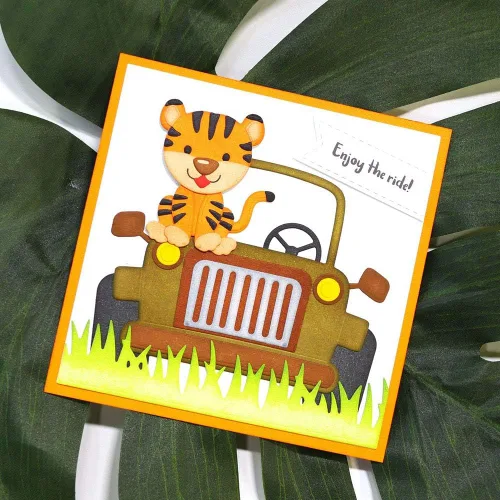 Vista 3 de Troqueles de corte de automóvil, plantillas de metal, herramienta de grabado en relieve, troqueles para hacer tarjetas, álbumes, álbumes