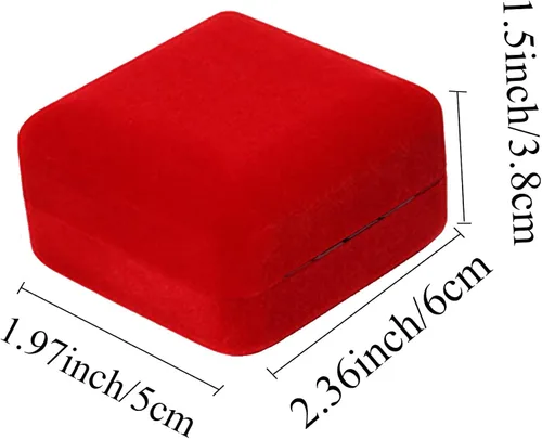 Vista 2 de GBYAN Ring Box for Wedding Ceremony Velvet Couple Ring Holder Double Slot Jewelry Storage Box for Engagement