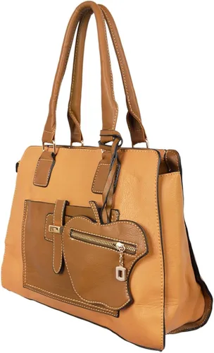 Vista 3 de Bolso de hombro con asa superior con purpurina suave y diseño floral