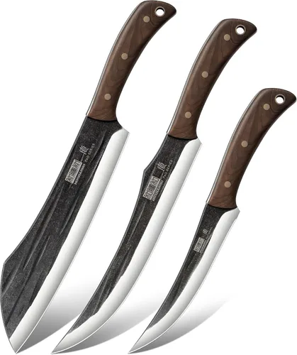 Vista 8 de HOSHANHO Juego de 6 cuchillos para carne, ultra afilados de 4.5 pulgadas, no dentados, de acero de alto carbono, forjados a mano con mango de madera