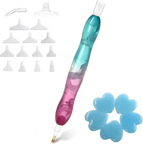 Vista 12 de Praise V Do Pluma de taladro de pintura de diamante de Navidad, kit de plumas de punta de taladro de gemas de diamantes de imitación, herramienta